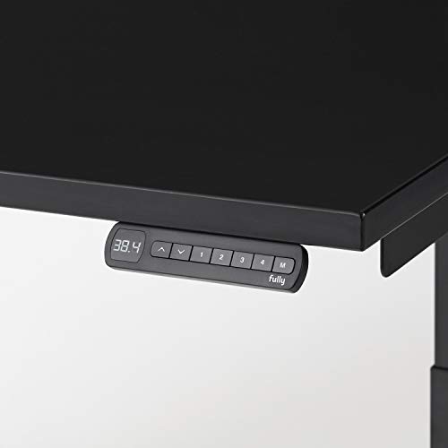 Image of Fully Remi Standing Desk 46 inch x 27 inch Black Desktop - Electric Adjustable Desk Height from 27.25 inch to 46.75 inch with Memory Preset Controller (White Frame)