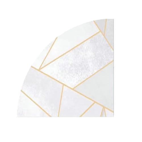 Tapis quart de cercle en peluche 140x140 cm pour salon et chambre
