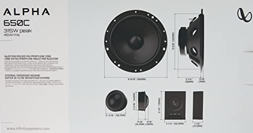 Infinity Alpha 650C 315W Wired Component Car Speaker Black 9 31vSyOeBVhL