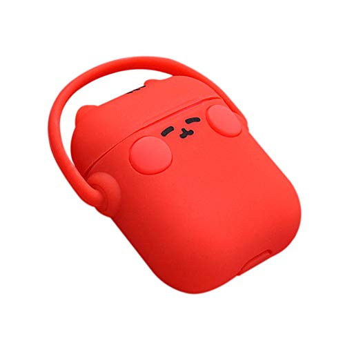 Preisvergleich Produktbild Createjia Bluetooth Kopfhörer Liquid Silicone Cartoon Cover Für Apple Schutzhülle Für AirPods 1 2 Rock Cute Cat Design