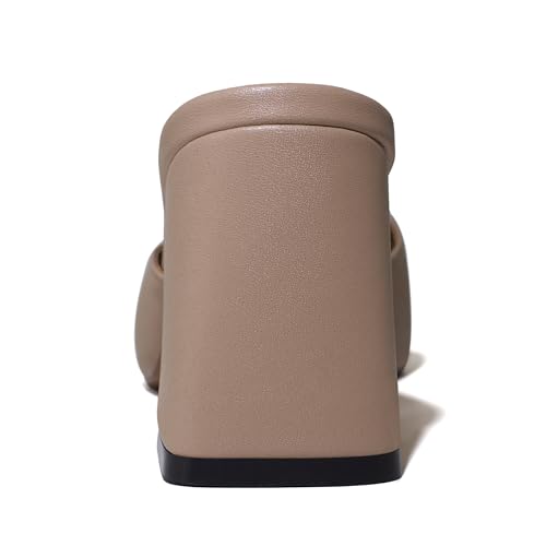 anteikira Women's Square Open Toe Buckle Sandals Slip On High Chunky Block Heel Mules Backless High Heeled Sandals for Women Fashion Summer Heels4