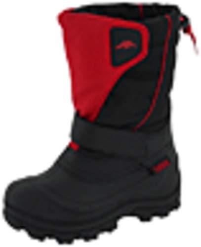 Tundra Girls Quebec, Watter Resistant Child Winter Boots, Black/Red, 5 Little Kid