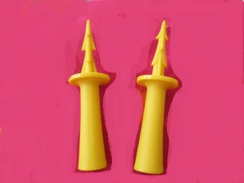 Set 2 Tupperware Yellow Corn-On-The-Cob Spiked Holders Handles