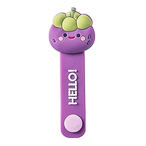 Miletine Silica Gel Light Cartoon Winder Hoofdtelefoon Hub Touw Lijn Houder Paars