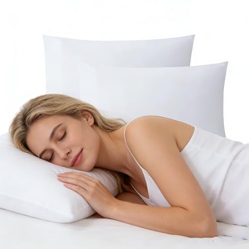 Image of 100% Cotton Percale Sheets Queen Size - 200 Thread Count, Breathable & Crisp Cool, Deep Pocket up to 17 inch Fitted Sheet, 4-Piece Bedding Set Hotel-Luxury Feel Bed Sheet Set (White, Queen)