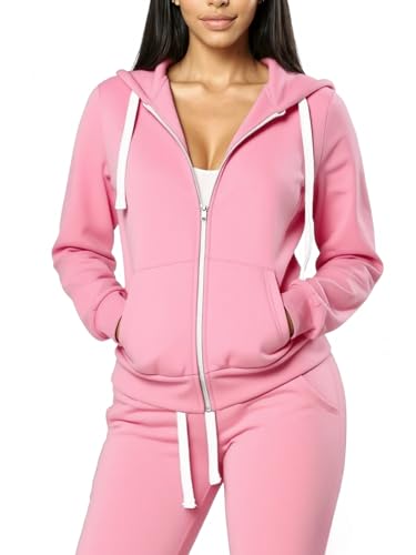 Womens 2 Piece Sweatsuits Sets Zip Up Hoodie With Jogger Sweatpants Matching Sets Long Sleeve Lounge Wear