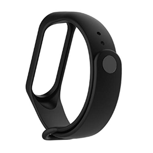 Kit Pulseira Silicone Flexível Preta Xiaomi Mi Band 4 + Película Protetora Gel Ultra-Slim