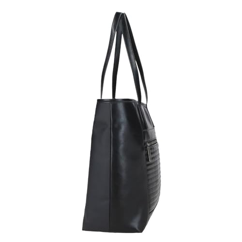 Pepe Jeans Biker Borse Tote Portatile 15,6 Pollici Nero 34X32X14 Cm Poliestere Con Dettagli In Pelle Sintetica By Joumma Bags, Nero, Taglia Unica, Borsa Tote - 2