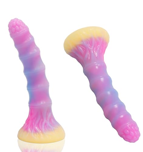 Qiyasex Realistischer Dildo 3 GrößEn Leuchtender Analdildo Fantasy Monsterdildo Silikon Masturbationsstab Mit Starkem Saugnapf G-Punkt, Vaginaler Analstimulator, Sexspielzeug FüR MäNner Und Frauen(S)
