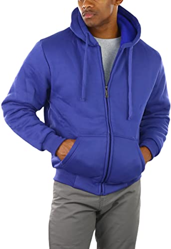 Image of ToBeInStyle Men's Polar Fleece Long Sleeve Zip Up Kangaroo Pocket Cold Weather Hoodie Jacket