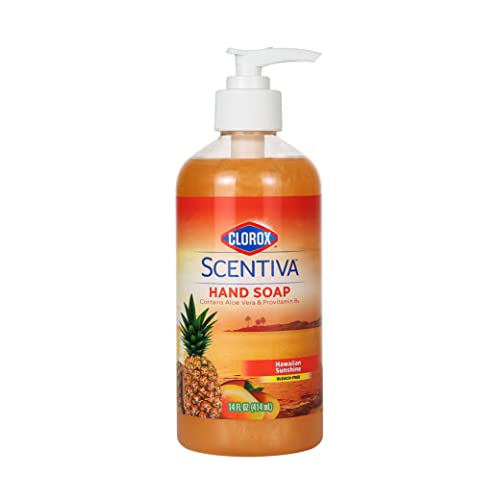 Clorox Scentiva Liquid Hand Soap, Hawaiian Sunshine Scent - Bleach-Free Scented Hand Hand Wash with Aloe Vera & Provitamin B5 for Kitchen or Bathroom, 14 Fl Oz