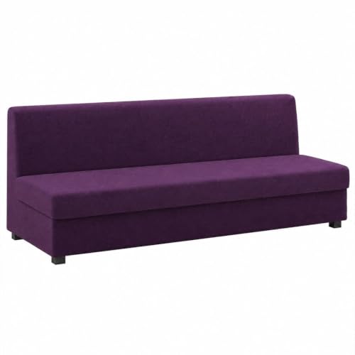 Image of FURNY Lean Luxury 3 Seater Lounger Sofa Set with Adjustable Backrest, 40D High-Density Foam & Soft Boston Fabric for Living Room & Hotels & Studio Apartments - Purple