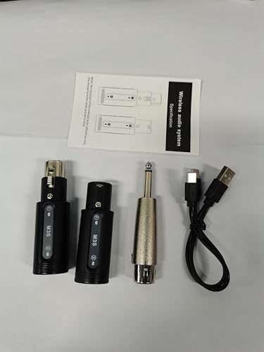 Sistema inalámbrico de micrófono XLR 2.4G, conexión estable, ideal para eventos en vivo, micrófono dinámico, transmisores y receptores para presentaciones y bodas, color negro, 1 juego miniatura 1