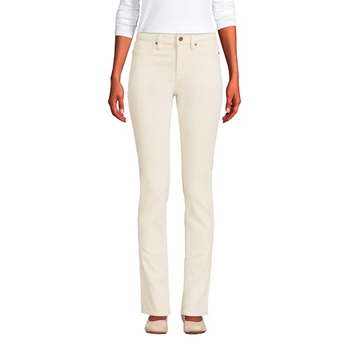 Lands' End Womens Recycled Denim MR Straight Leg Jean Natural Regular 12 32
