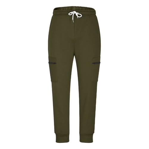 Fleece Lined Pants Men Winter Joggers Elastic Drawstring with Zipper Pockets Warm Pant Athletic Workout Gym Sweatpants3