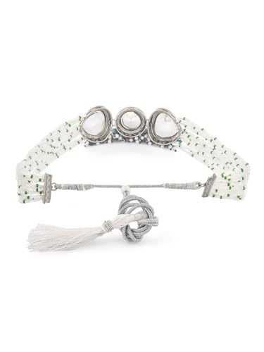 Juego de joyas de varias hebras de latón DMZ-1799 collar pulsera cuentas plata S 4