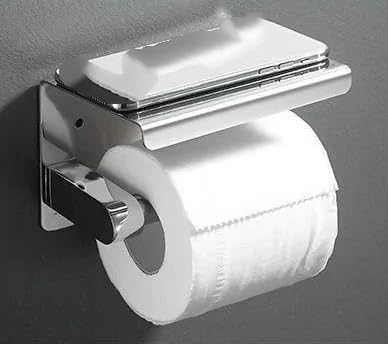 Toilettenpapierhalter 1PC Toilettenpapierhalter Edelstahl Rollenpapierhalter Perforationsfreier(A)