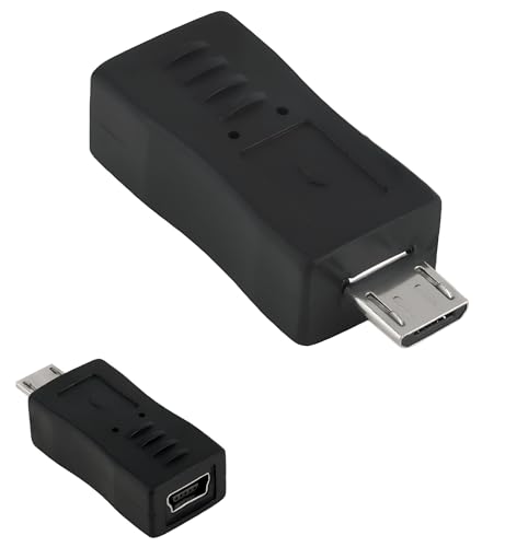 Image of Mini USB Female to Micro USB Male Connector Data for Data Sync, Charging (Mini USB F - Micro USB M) - 2 Pieces