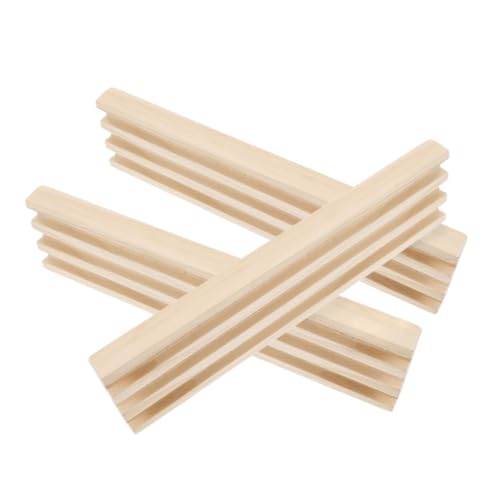 Support en bois beige Milisten lot de 3 porte-cartes de jeu et dominos