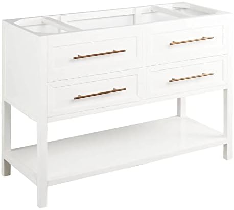Signature Hardware 414643 Robertson 48" Freestanding Mahogany Single Basin Vanity Cabinet - Cabinet Only - Less Vanity Top - Bright White