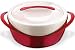 Pinnacle Casserole Dish - Large Soup and Salad Bowl - Insulated Serving Bowl With Lid (3.6 qt, Red)