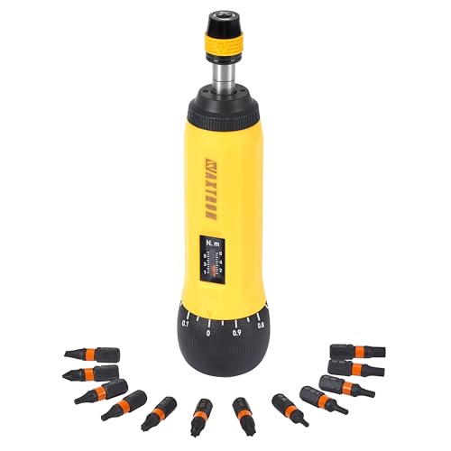 WAXTRON Drehmoment Schraubendreher 1/4 Zoll (6 3 mm) 1-6 Nm Schnellwechselfutter 13-tlg. Schraubendreher Set mit S2 Stahl Bits für Fahrrad & Elektronik inkl. Kalibrierzertifikat