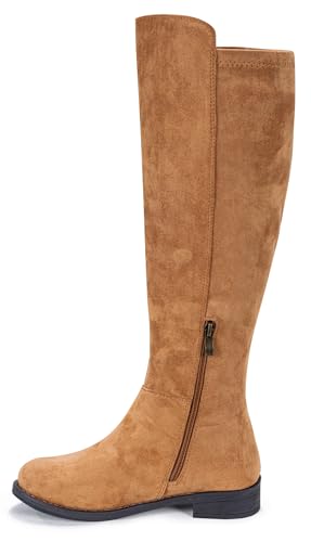Vepose Women's 9662 Knee High Boots, Casual Tall Riding Boots Low Flat Heel, Wide Calf and Inner Zipper.2
