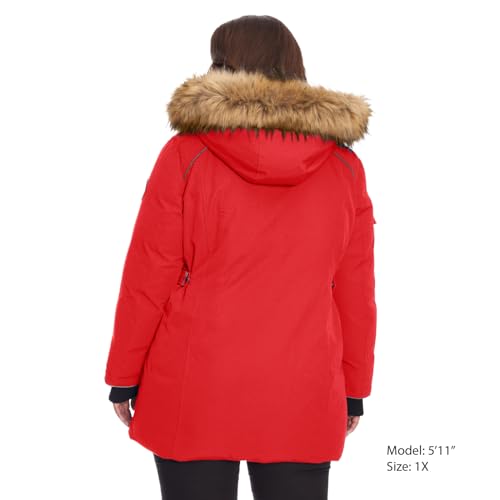 ALPINE NORTH Glacier Women’s Vegan Down Winter Coat with Faux Fur Hood - Parka Jacket for Women4
