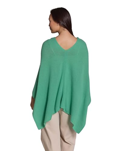 Cashmere -100% Cashmere Draped Dress Topper Poncho (Kelly/Green)3