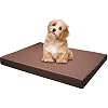 Dogbed4less Memory Foam Platform Dog Bed, Crate Mattress with Waterproof Removable Cover Small Medium 29X18X3 Brown
