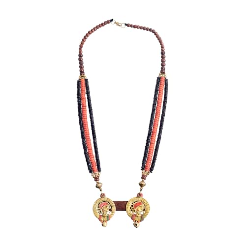 Image of AAKRITI ART CREATIONS Handcrafted Tribal & Wooden Necklace Collection | Dhokra, Ethnic, Brass & Artistic Designs | Royal, Boho & Nomadic-Inspired Statement Jewelry for Women