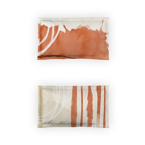 Image of Ddecor - Pack of 1 Cotton Abstract King 145 TC Bedsheet with 2 Pillow Covers - Orange