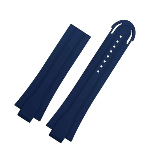 Bracelet montre silicone 24x12mm pour 7730 7740 à boucle surélevée et fermoir en acier inoxydable