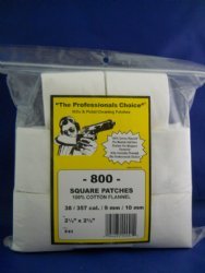 Professionals Choice Square Cotton Flannel Patches 2 1/2" 38/.357/9mm/10mm