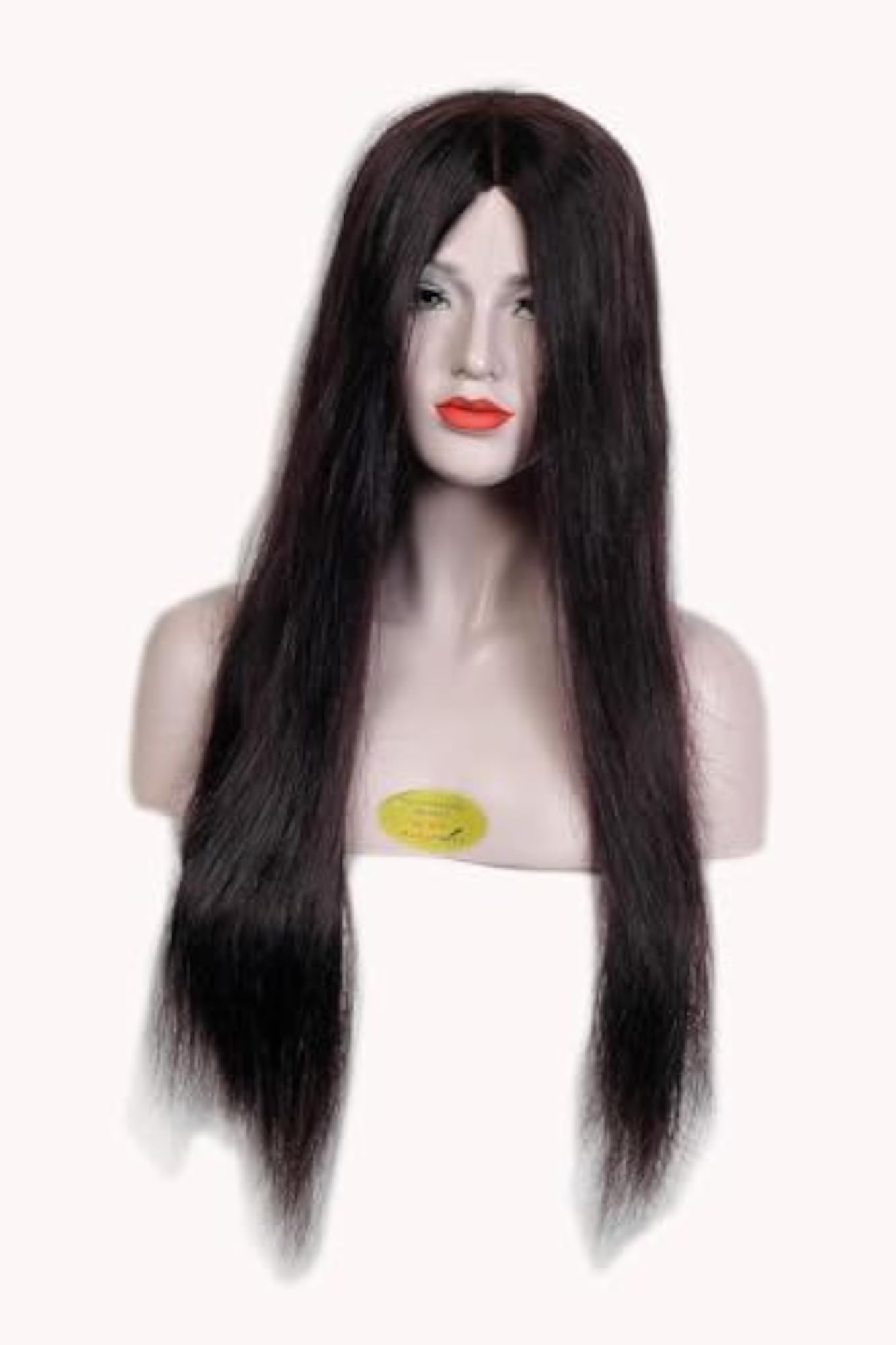Long Natural Dark Brown Synthetic Full Head Wig