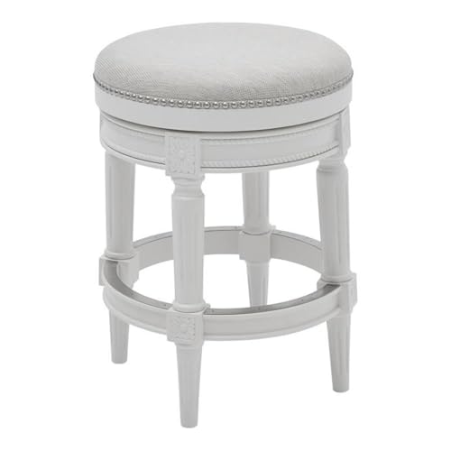 Newridgehomegoodschapman26incounterheightswivelbarstoolbacklessalabasterwhitewithgrayseat  Urban Country Home Decor New ridge home goods chapman 26in counter height swivel bar stool backless alabaster white with gray seat  urban country home decor