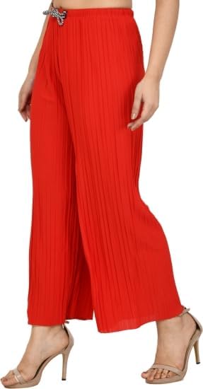 Image of Women's Lycra Palazzo - Stretchable & Comfortable | Premium Fabric | Stylish Free Size Bottom Wear for Casual, Office & Party Outfits