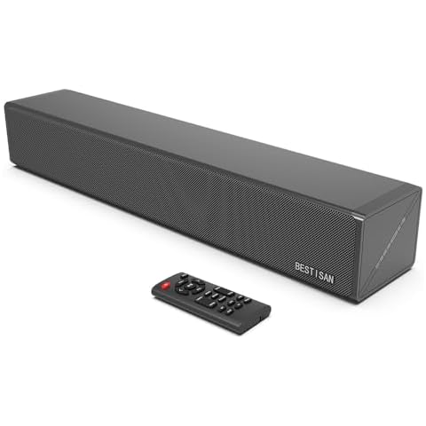 BESTISAN Sound Bars for TV, 16.5 Inches Sound Bar with Optical, AUX, USB and Bluetooth Inputs, Soundbar for TV(DSP, TREB and Bass Adjustable, Cyclic Switching Mode，Reset Function Cover
