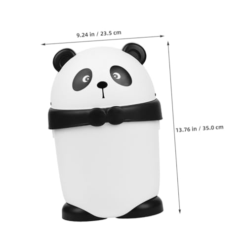 Poubelle polyvalente panda avec couvercle en PP durable et compact - 2