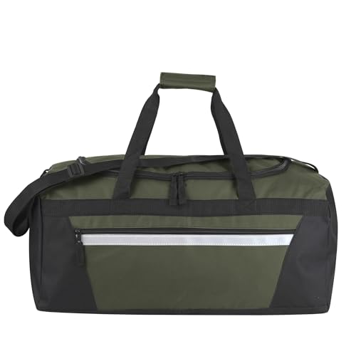 40 Liter, 22 Inch Large Duffle Bag for Women Men Travel, with Reflective Stripe, Adjustable Shoulder Strap (Hunter) - Thumbnail 7