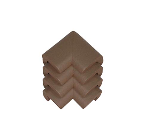Image of Kidkusion 4-Piece Safety Corner Cushion; 4 Pack Brown; Child Proofing Corner Guard; Made in USA; Child Safety, Home Furniture Safety Bumper, Baby Proof Table Protector