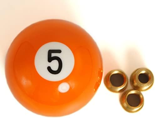 EROSTO No. 5 Billiard Round Shift Knob,2.25inch,Manual Gear Shift Knob Shifter with 3 Adapters Universal Fit for Manual Car (No.5), Copper