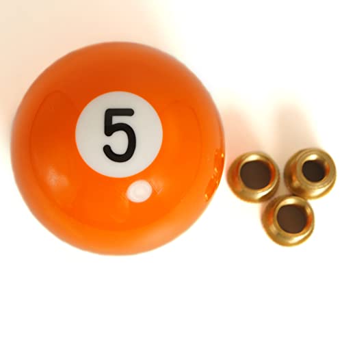 Erosto No. 5 Billiard Round Shift Knob,2.25Inch,Manual Gear Shift Knob Shifter With 3 Adapters Universal Fit For Manual Car (No.5), Copper #TOP18