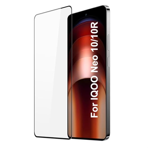 Image of QsmQam Advanced Tempered Glass Compatible with IQOO Neo 10 5G and IQOO Neo 10R 5G with Anti-Explosion 9H Hardness Edge-to-Edge Coverage Screen Guard