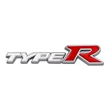 3D Chrome Metal Type-R Logo Car Lid Trunk Emblem Racing Coupe SUV Sport Turbo Auto Door Badge Sticker Decal (Silver&White&Red)