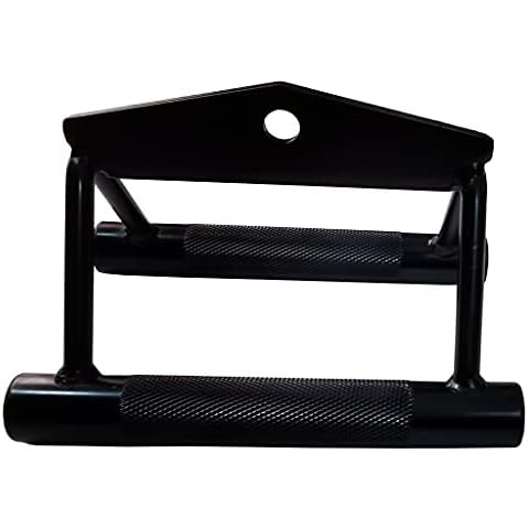 qibylift LAT Pull Down Bar,V-Shaped Rotating Straight Press Down Bar,Tricep Rope,Strength Training Double D Row Handle Cable Attachment for Weight Workout,Cable Machine Accessories (Black) Cover