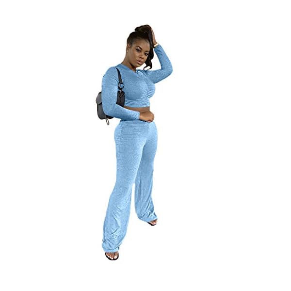 Women Long Sleeve T Shirt and Long Pants Two Piece Outfits Tracksuits Sportswear Set