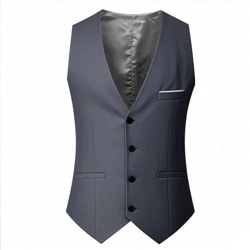 Men's Suit Vest Slim Fit V-Neck Sleeveless Business Wedding Office Suit Vest4