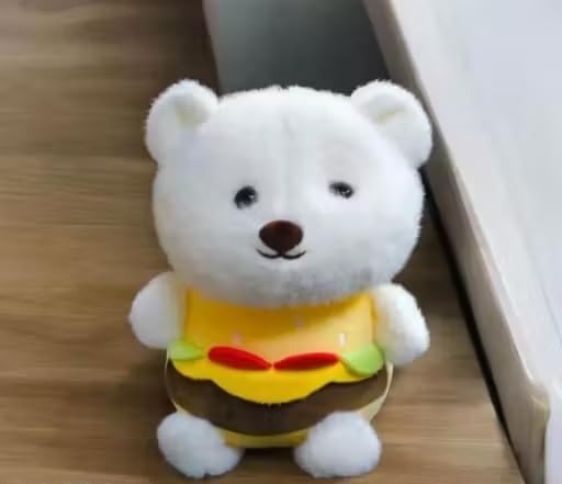 Image of Burger Bear Teddy Bear - Soft Toys for Birthday Gifts Kids, Women, Wife, Girlfriend, Best Friend Baby Boys Best Valentine Gift 30 cm