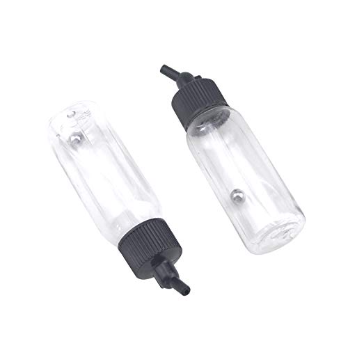 Tulead Plastic Jar Bottles Airbrush Paint Bottles 30ML Dual-Action Siphon Suction Feed Airbrush Accessories Pack of 10